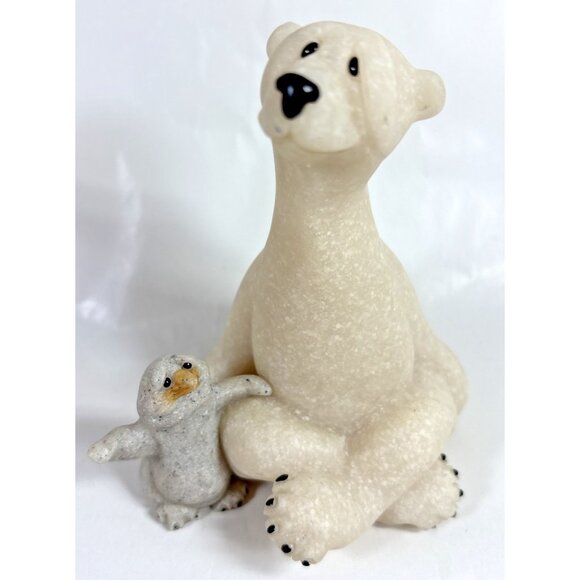 Quarry Critters Second Nature Pashmina & Peep Polar Bear Penguin Sculpture 2002 - Picture 1 of 8